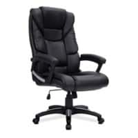 Nautilus Designs Ltd. Oversized High Back Leather Effect Executive Chair with Integral Headrest - Black