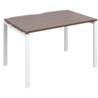 Dams International Rectangular Single Desk with Walnut Melamine Top and White Frame 4 Legs Adapt II 1200 x 800 x 725mm
