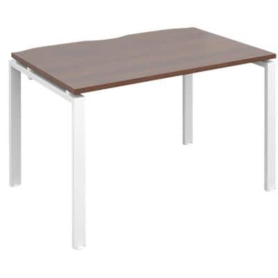 Dams International Rectangular Single Desk with Walnut Melamine Top and White Frame 4 Legs Adapt II 1200 x 800 x 725mm