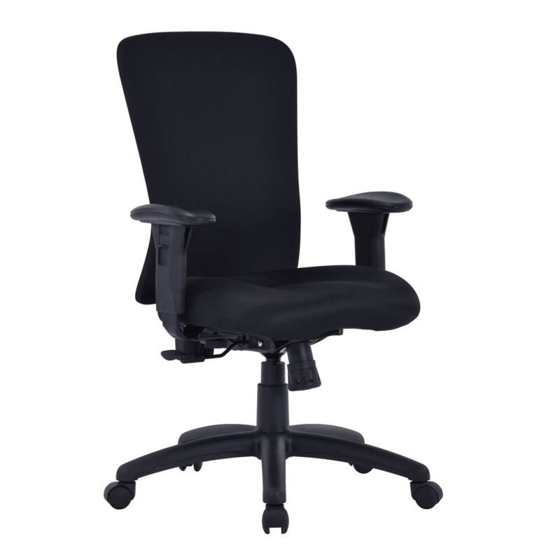 Nautilus Operator Chair Fabric Height-Adjustable Armrest Black 180 kg