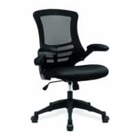 Nautilus Designs Ltd. Designer Medium Back Mesh Chair with Folding Arms Black