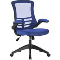 Nautilus Designs Ltd. Designer Medium Back Mesh Chair with Folding Arms Blue