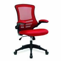 Nautilus Designs Ltd. Designer Medium Back Mesh Chair with Folding Arms Red