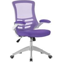 Nautilus Designs Ltd. Designer Medium Back Mesh Chair with White Shell and Folding Arms Purple