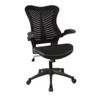 Nautilus Designs Ltd. Executive Medium Back Mesh Chair with AIRFLOW Fabric on the Seat Black