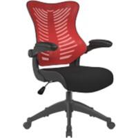 Nautilus Designs Ltd. Executive Medium Back Mesh Chair with AIRFLOW Fabric on the Seat Red