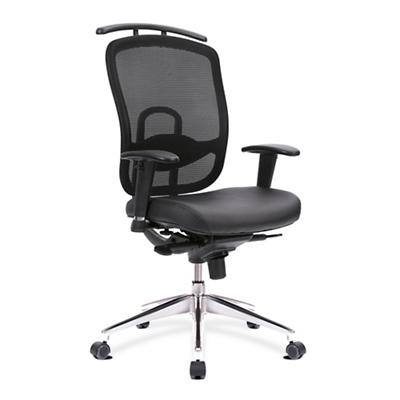 Nautilus Designs Ltd. High Back Mesh Synchronous Executive Armchair with Coat Hanger And Chrome Base - Black