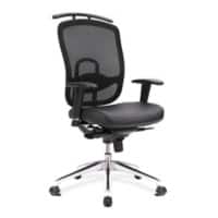 Nautilus Designs Ltd. High Back Mesh Synchronous Executive Armchair with Coat Hanger And Chrome Base - Black