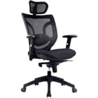 Nautilus Designs Ltd. High Back Mesh Synchronous Executive Armchair with Integral Headrest - Black