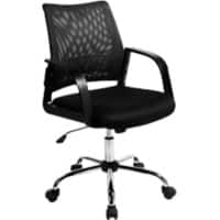 Nautilus Designs Ltd. Medium Mesh Back Task Operator Armchair with Chrome Base Black