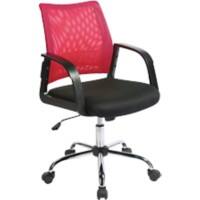 Nautilus Designs Ltd. Medium Mesh Back Task Operator Armchair with Chrome Base Raspberry