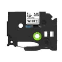 Rillstab Compatible Brother TZe-221 Label Tape Self Adhesive Black Print on White 9 mm x 8m