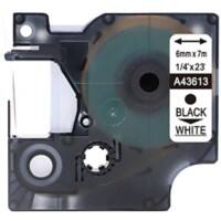 Rillstab Compatible Dymo D1 S0720780 / 43613 Label Tape Self Adhesive Black Print on White 6 mm x 7m