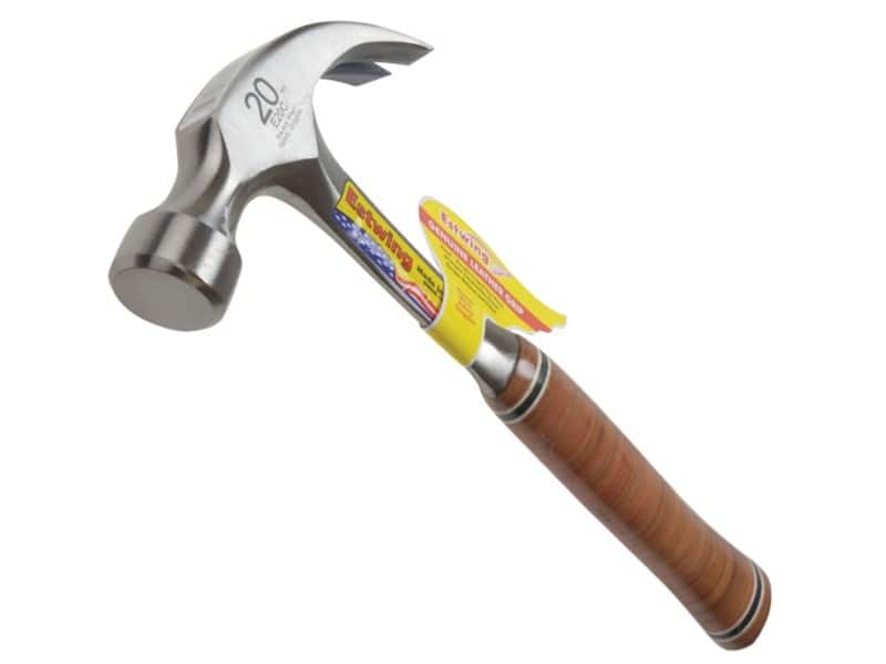 Estwing E20C Curved Claw Hammer 567g Leather Grip, Steel