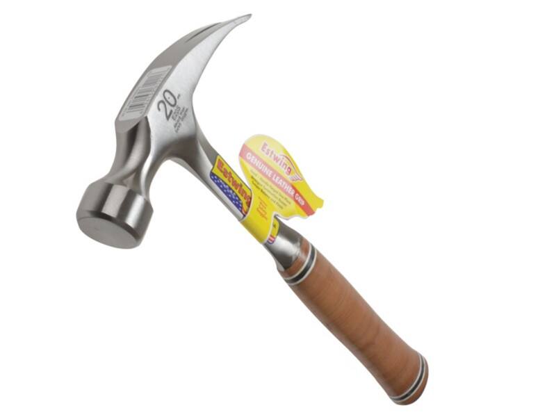 Estwing E20S Straight Claw Hammer 567g Leather Grip, Steel