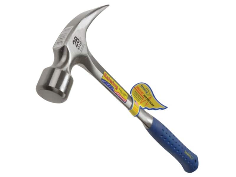 Estwing E3/28S Straight Claw Hammer 784g Vinyl Grip, Steel
