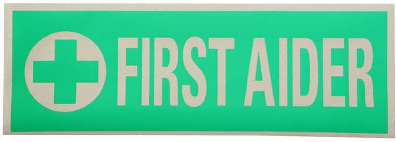 B Seen Information Badge High-Visibility Green First-Aid Polyester