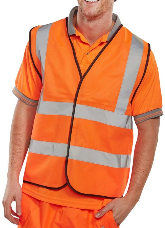 B Seen Hi-Vis Waistcoat High-Visibility 4XL Orange