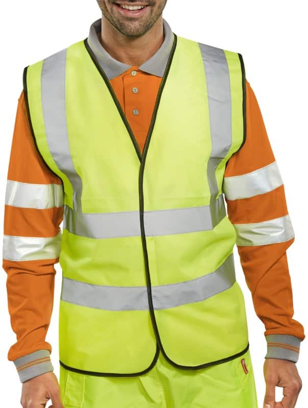 B Seen Hi-Vis Waistcoat High-Visibility Medium (M) Yellow