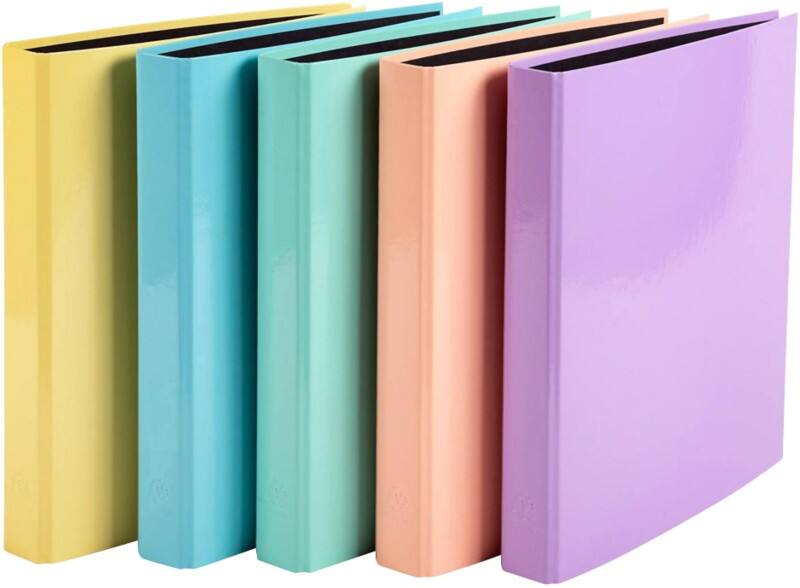 Exacompta Kreacover 25 mm Ring Binder Cardboard 2 Rings Assorted Pack of 10