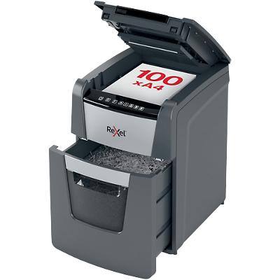 Rexel Optimum AutoFeed+ 100X Automatic Cross-Cut Shredder Security Level P-4 110 Sheets Automatic & 8 Sheets Manual