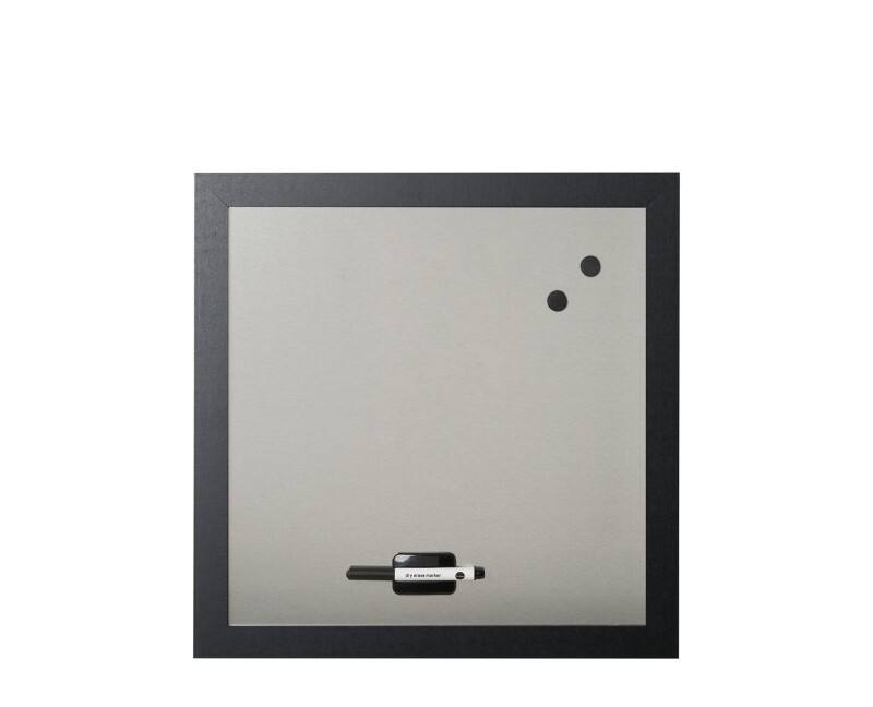 Bi-Office Black Shadow Message Board Set Magnetic Wall Mounted Felt, Steel 60 (W)x45 (H) cm Silver