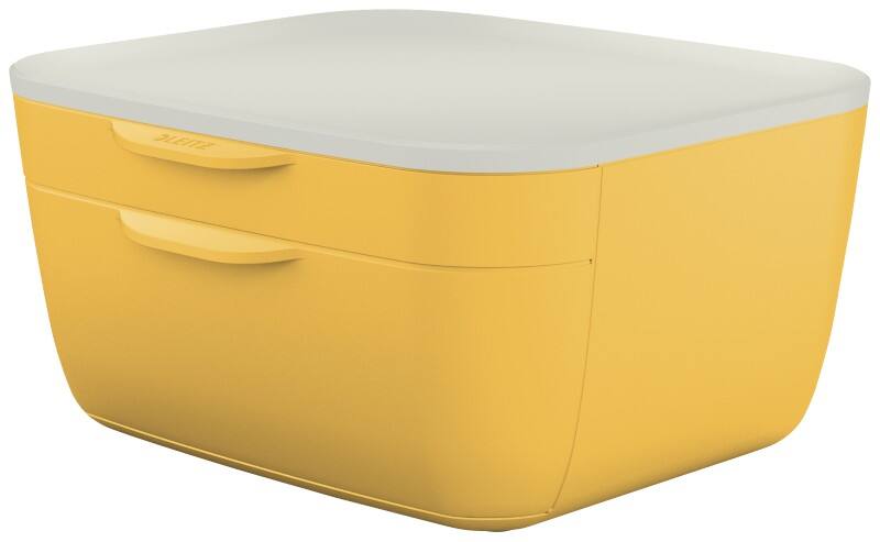 Leitz Cosy Drawer Unit Warm Yellow 2 Drawers 25.1 x 27.5 x 14.3 cm