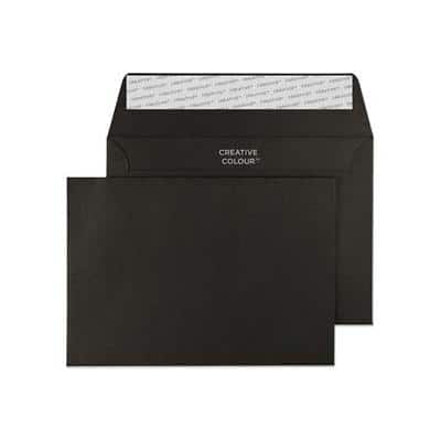 Creative Coloured Envelope C6 162 (W) x 114 (H) mm Adhesive Strip Black 120 gsm Pack of 500