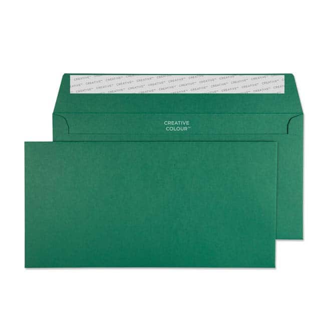 Creative Coloured Envelopes DL+ 229 (W) x 114 (H) mm Adhesive Strip Green 120 gsm Pack of 500