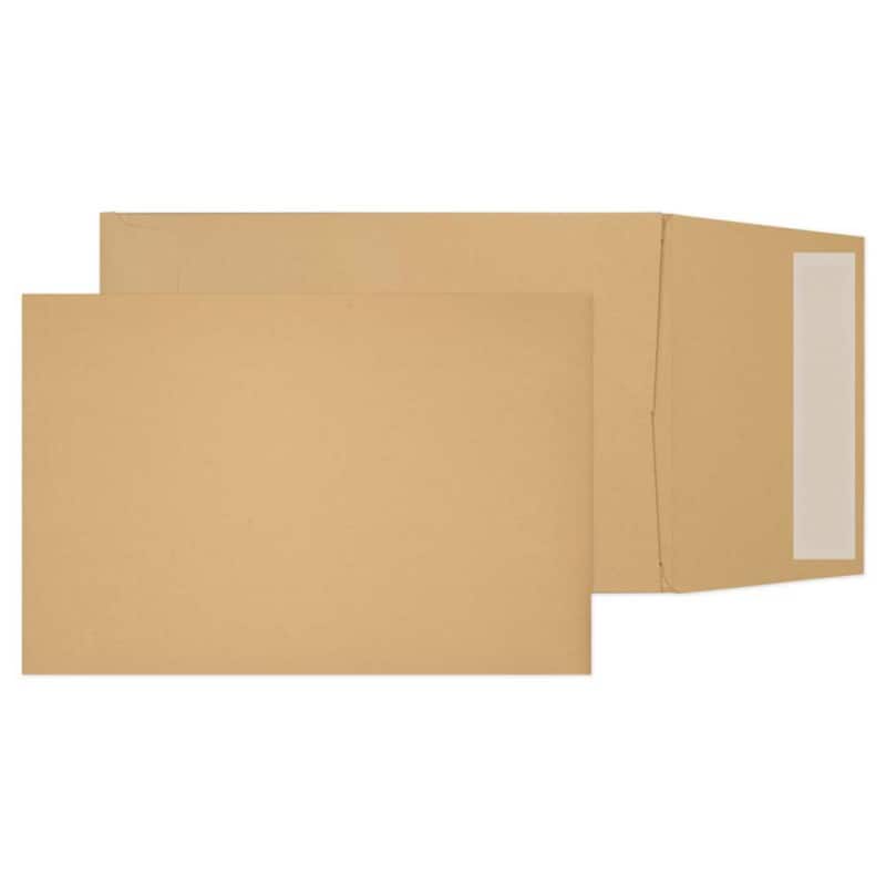 Purely Gusset Envelopes B5 Peel & Seal 254 x 178 x 25 mm Plain 120 gsm Manilla Pack of 125