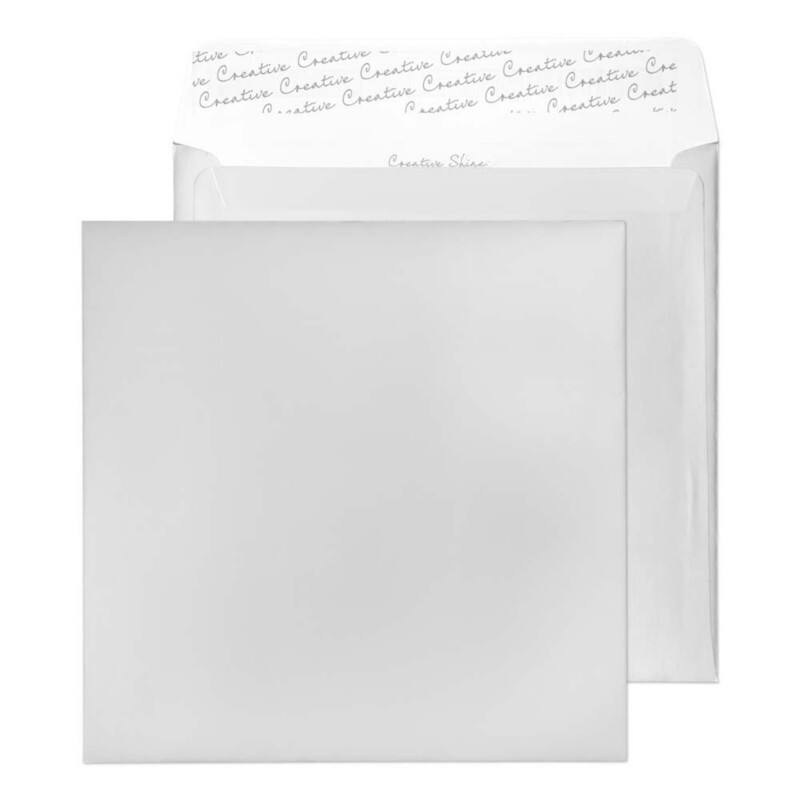 Creative Creative Shine Coloured Envelopes Non standard 220 (W) x 220 (H) mm Adhesive Strip Silver 130 gsm Pack of 250