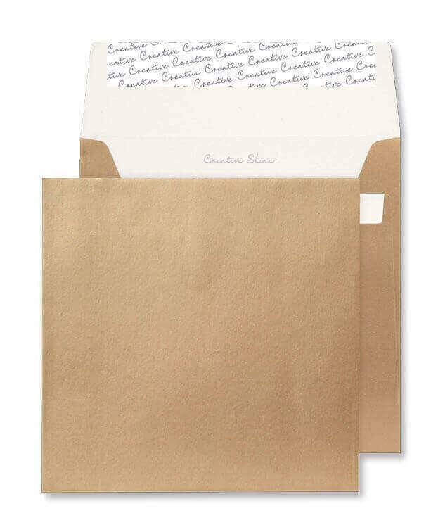 Creative Creative Shine Coloured Envelopes Non standard 220 (W) x 220 (H) mm Adhesive Strip Gold 130 gsm Pack of 250