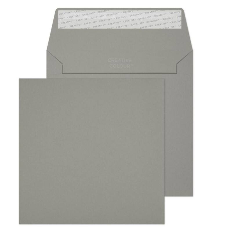 Creative Coloured Envelopes Non standard 160 (W) x 160 (H) mm Adhesive Strip Grey 120 gsm Pack of 500