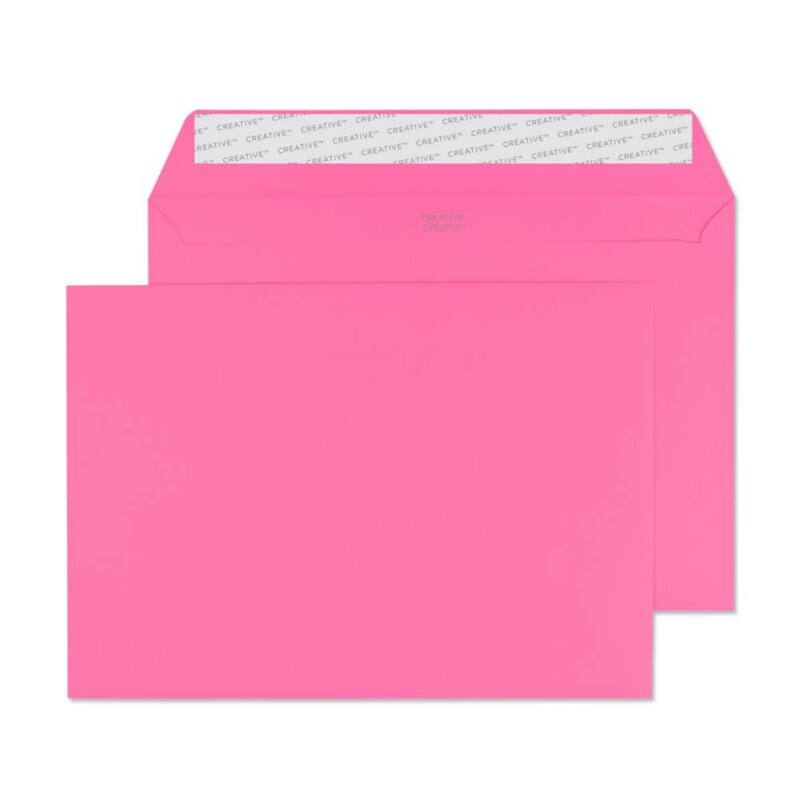 Creative Coloured Envelopes C5 229 (W) x 162 (H) mm Adhesive Strip Pink 120 gsm Pack of 500