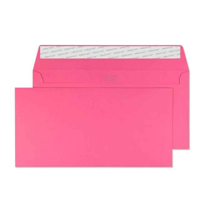 Creative Coloured Envelopes DL+ 229 (W) x 114 (H) mm Adhesive Strip Pink 120 gsm Pack of 500