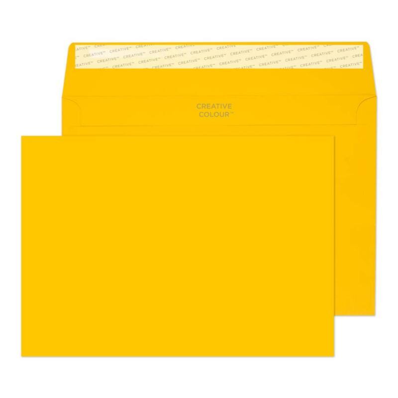 Creative Coloured Envelopes C5 229 (W) x 162 (H) mm Adhesive Strip Yellow 120 gsm Pack of 500