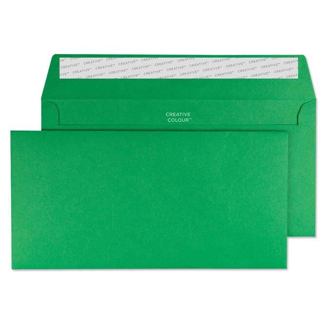 Creative Coloured Envelope DL+ 229 (W) x 114 (H) mm Adhesive Strip Green 120 gsm Pack of 500