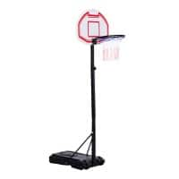 HOMCOM Portable Basketball Stand Net Hoop W/ Wheels-Black/White