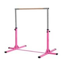HOMCOM Steel Frame Adjustable Horizonal Gymnastics Bar Pink