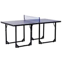 HOMCOM Storage Foldable Mini Table Tennis with Net Steel Blue 183cm Indoor
