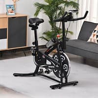 HOMCOM Steel 8-Level Belt Driven Exercise Bike w/ LCD Monitor Black