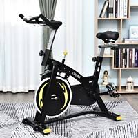 HOMCOM Steel Flywheel Belt Drive Exercise Bike Black/Yellow
