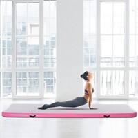 HOMCOM 3m Inflatable PVC Gymnastics Tumbling Mat Pink