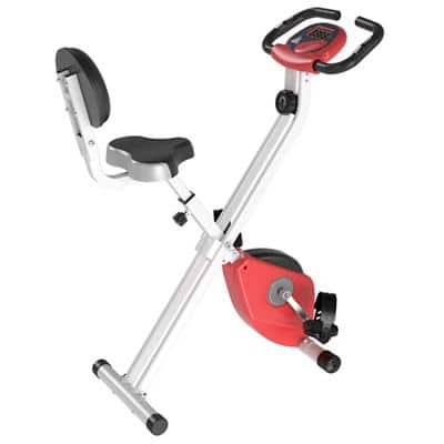 HOMCOM Steel Manual Resistance Exercise Bike w/ LCD Monitor Red