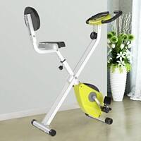 HOMCOM Steel Manual Resistance Exercise Bike w/ LCD Monitor Yellow