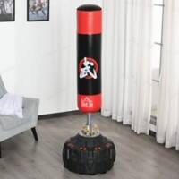 HOMCOM PU Upholstered Freestanding Boxing Punch Stand Black/Red