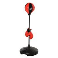 HOMCOM Teens PVC Freestanding Rebound Spring Punch Bag  Black/Red