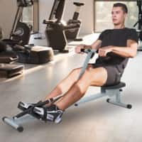 HOMCOM Rowing Machine W/ Monitor-Grey/Black
