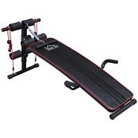 HOMCOM Sit Up Workout Bench, Steel-Black Red