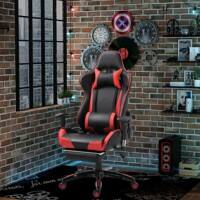 HOMCOM Gaming Executive Office Chair Adjustable Armrest Bonded leather Red
